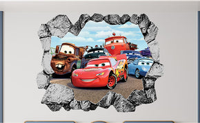 Cars 3D Explosion Effect Wall Sticker Decal WC418