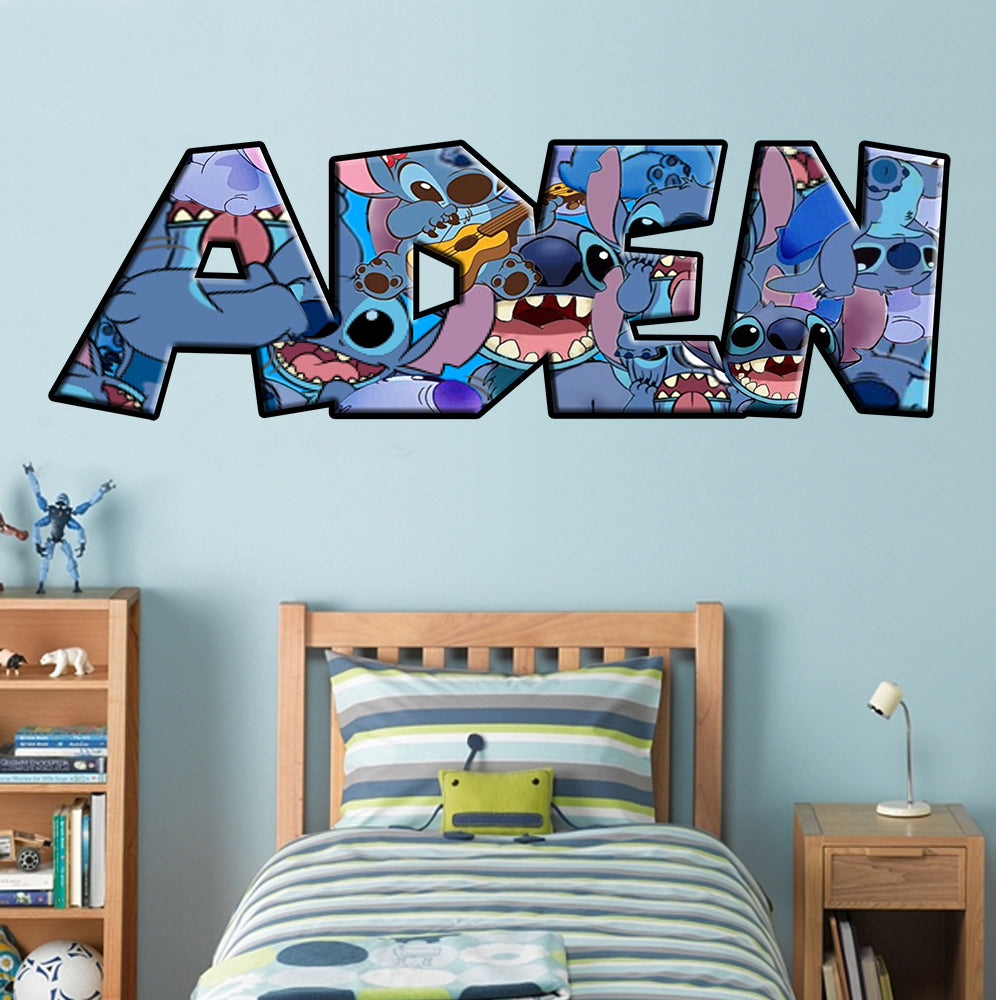 STITCH Personalized Custom Name Wall Sticker Decal WP206 