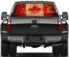 Canada Flag Rear Window See-Through Net Decal