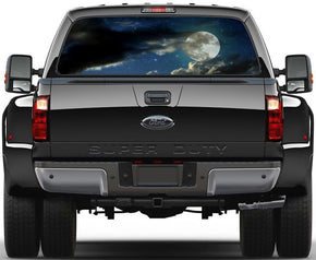 Full Moon Sky Rear Window See-Through Net Decal