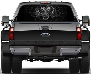 White Tiger Glass Rear Window See-Through Net Decal