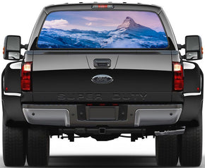 Mountains Nature Rear Window See-Through Net Decal