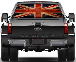 Vintage UK Flag Rear Window See-Through Net Decal