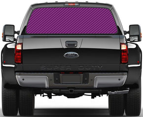 Carbon Fiber Purple Car Rear Window See-Through Net Decal