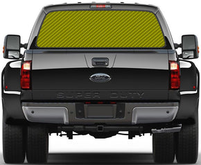 Fenêtre arrière jaune de voiture de fibre de carbone see-through décalcomanies nettes