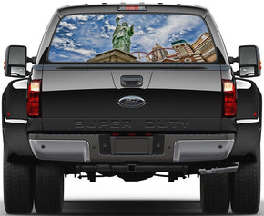 Statue Of Liberty USA Car Rear Window See-Through Net Decal