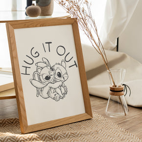 Stitch 'Hug It Out' Wall Poster Premium Paper Print - Multiple Sizes Available
