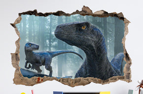 Dinosaurs 3D Smashed Broken Decal Wall Sticker JS159