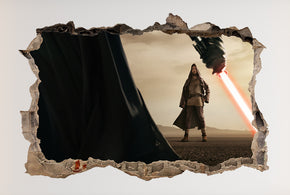 Obi Wan Vs Darth Vader Star Wars 3D Smashed Broken Decal Wall Sticker JS177