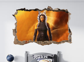 Ahsoka Tano Star Wars 3D Smashed Broken Decal Wall Sticker JS166