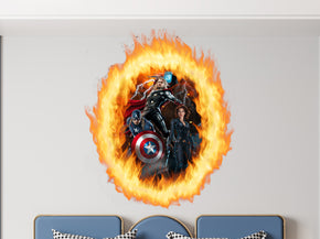 Super Heros 3D Ring Of Fire Effect Wall Sticker Super Hero Decal WC415