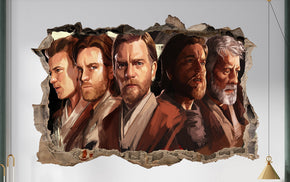 Obi Wan Star Wars 3D Smashed Broken Decal Wall Sticker JS181