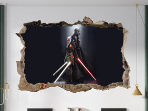 Ahsoka Tano Vs Darth Vader Star Wars 3D Smashed Broken Decal Wall Sticker JS168