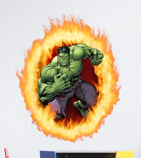 Hulk 3D Ring Of Fire Effect Wall Sticker Super Hero Decal WC409