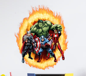 Super Heros 3D Ring Of Fire Effect Wall Sticker Super Hero Decal WC413