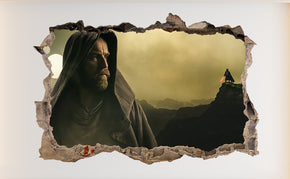 Obi Wan Star Wars 3D Smashed Broken Decal Wall Sticker JS176