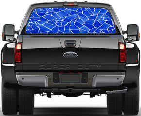 Autocollant transparent de fenêtre arrière de voiture d'éclats de verre bleu