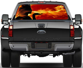 Breathing Fire Car Rear Window See-Through Net Decal