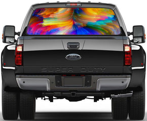 Abstract Brush Strokes Car Rear Window See-Through Net Decal