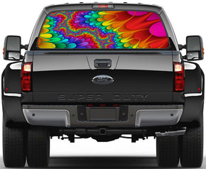 Colorful Abstract 001 Car Rear Window See-Through Net Decal