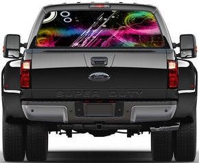 Colorful Abstract 003 Car Rear Window See-Through Net Decal