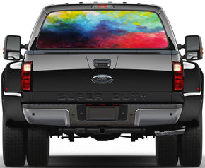 Colorful Abstract 006 Car Rear Window See-Through Net Decal