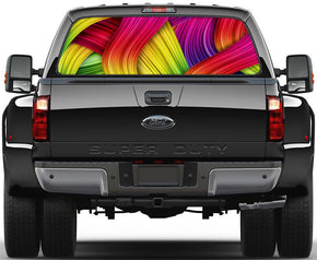 Colorful Abstract 007 Car Rear Window See-Through Net Decal