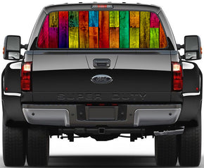 Colorful Abstract 008 Car Rear Window See-Through Net Decal