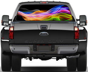 Colorful Abstract Fumes Car Rear Window See-Through Net Decal