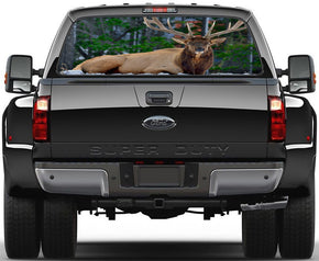 Deer In Snow Car Rear Window See-Through Net Decal