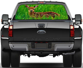 Dotted Deer Car Rear Window See-Through Net Decal