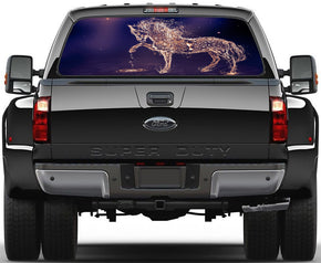 Water Horse 002 Car Rear Window See-Through Net Decal