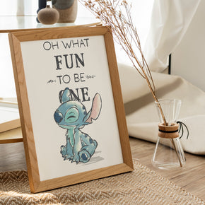 Stitch 'Fun To Be One' Wall Poster Premium Paper Print - Multiple Sizes Available