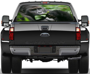 Gorilla Monkey Car Fenêtre arrière Voir à travers Décalcomanies nettes