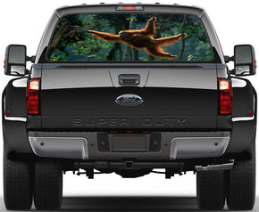 Orangutan Monkey Car Rear Window See-Through Net Decal