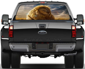 Autocollant de filet transparent de fenêtre arrière de voiture Lion