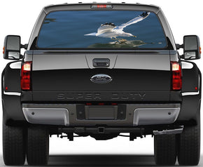 Seagul Car Rear Window See-Through Net Decal