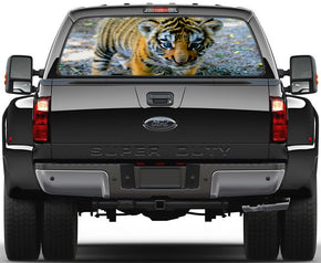 Fenêtre arrière mignonne de voiture de tigre de chéri see-through decal net