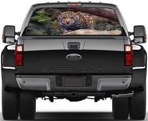 Jaguar Tiger Leopard Voiture Fenêtre arrière Voir à travers décalcomanies nettes