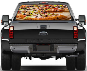 Pizza Car Rear Window See-Through Net Decal