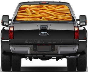 French Fries Food Car Rear Window See-Through Net Decal