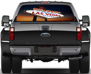 Las Vegas Welcome Sign Car Rear Window See-Through Net Decal