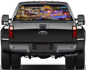 Las Vegas Strip Car Rear Window See-Through Net Decal