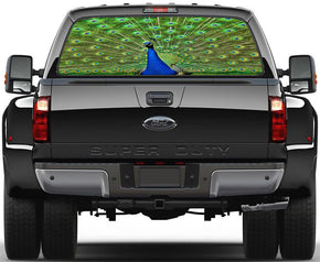 Peacock Feathers Car Rear Window See-Through Net Decal