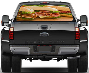 Sub Sandwich Food Car Rear Window See-Through Net Decal
