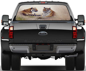 Tigers Animals Car Rear Window See-Through Net Decal