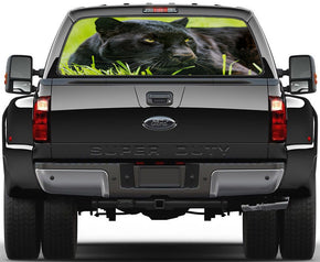 Black Panther Animals Car Rear Window See-Through Net Decal