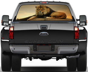 Lion Safari Animals Car Rear Window See-Through Net Decal