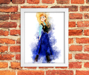 ANNA Frozen Watercolor Art Digital File Téléchargement instantané, Print-at-Home