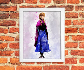 ANNA Frozen Watercolor Art Digital File Téléchargement instantané, Print-at-Home